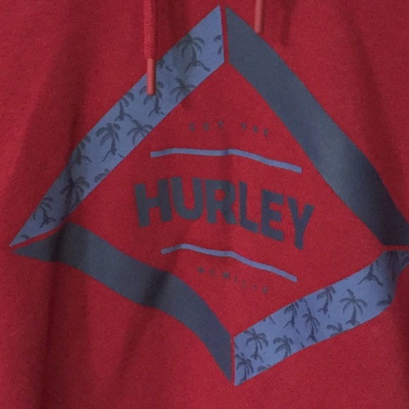 Hurley Red Hoodie with Blue Logo - Picture 6 of 11